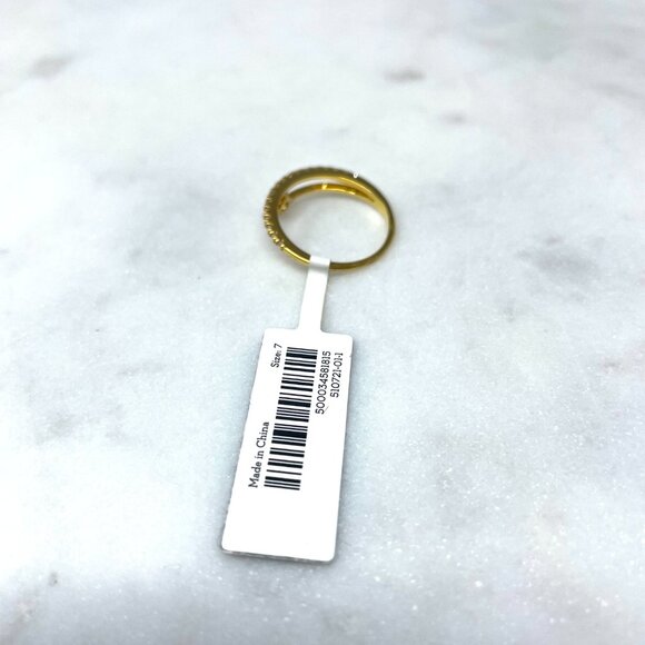 Banana Republic NWT Cubic Zirconia Gold Curved Ring, Size 7 - Picture 5 of 7